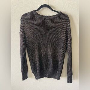 American apparel colorful black rainbow shimmer metallic crew neck sweater